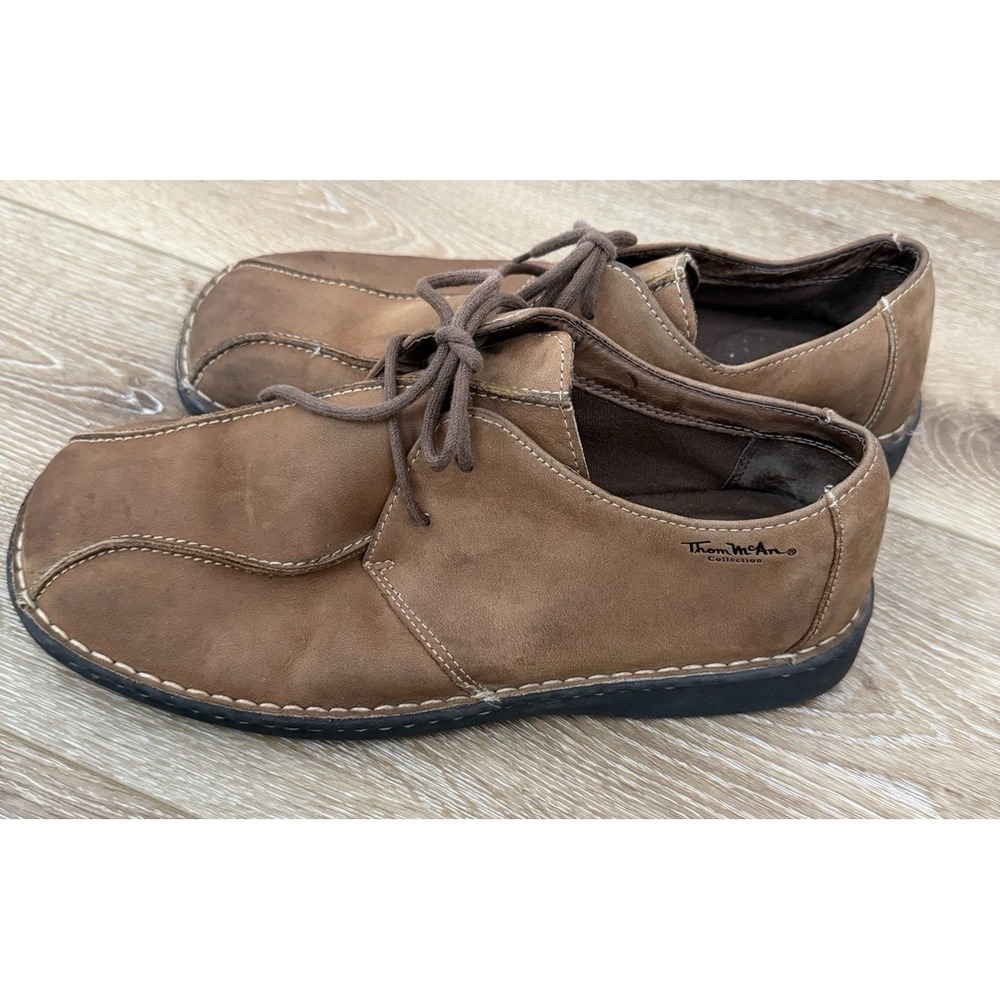 Thom McAn Oxford‎ Shoes Mens 12 Brown Leather Lace Up Casual Dress - Picture 2 of 7